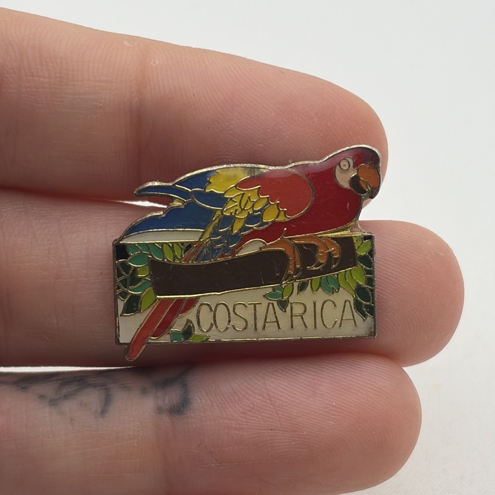 Costa Rica Central America Parrot Tree Branch Lapel Hat Pin